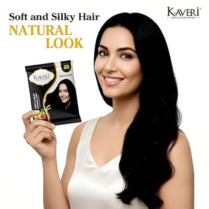 KAVERi Natural Black Henna Hair Color |Hair Color Dye For Men Women|No Ammonia Enriched With Vital Herbs 10Gm
