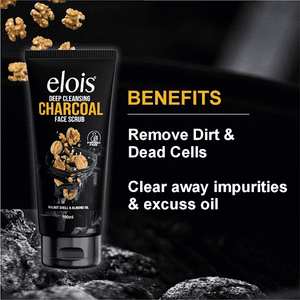 Elois Deep Cleansing Charcoal Face Scrub (Buy 1 Get 1 Free)