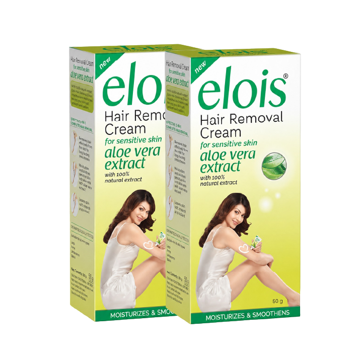 Elois Hair Removal Cream Aloe Vera Formula – 50g | Pack of 2, 3, 4 & 6