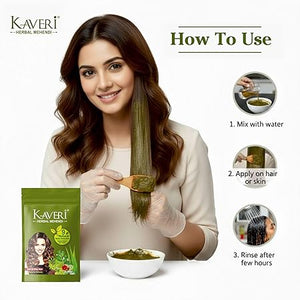 Kaveri 9 Herbs Herbal Henna Powder Organic Natural Green Heena for Hair Colour Nourishes Conditions & Strengthens No Harsh Chemicals All Hair Types – (15g) Pack Of 10