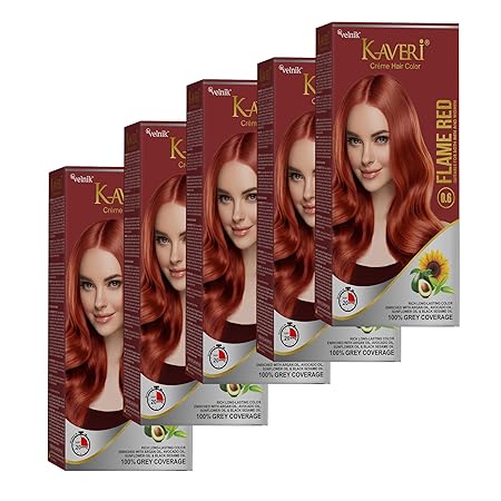 Kaveri Creme Hair Color - Organic Hair Colour With Grey Coverage - Long Lasting Conditioning Hair Color - For Natural Looking Results