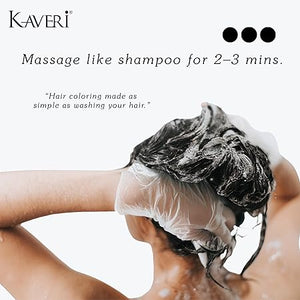 Kaveri Shampoo Hair Colour Black For Men & Women Pack Of 5 (Natural Black) - No Ammonia No Parabens Free Enriched With Aloe Vera Extract Bamboo Oil