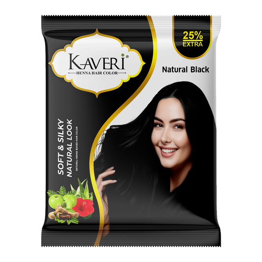 Kaveri Henna Hair Color - Natural Black & Brown, Chemical-Free (Pack Of 20 Sachet)