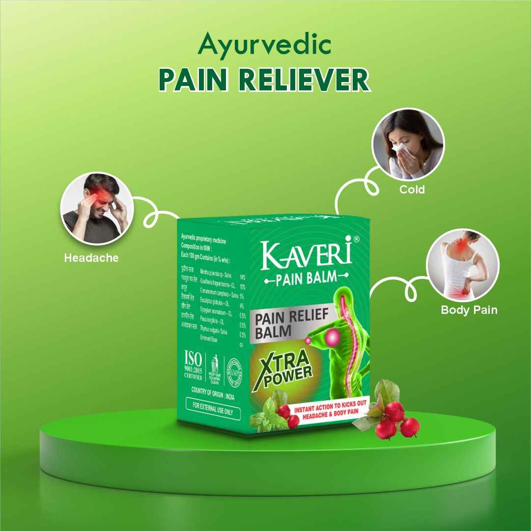 Kaveri Pain Balm Xtra Power – Natural Ayurvedic Pain Relief (Pack of 10)