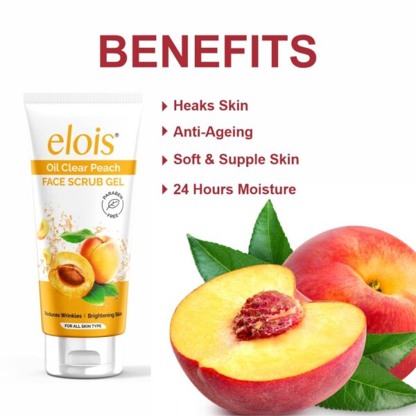 skin benefits of oil clear peach scrub gel